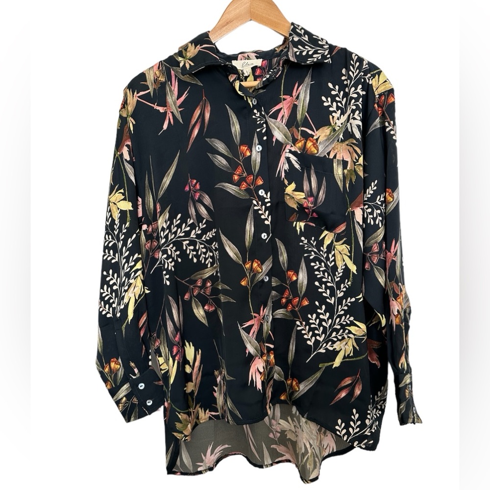 NEW! Elan Floral Button Up Blouse